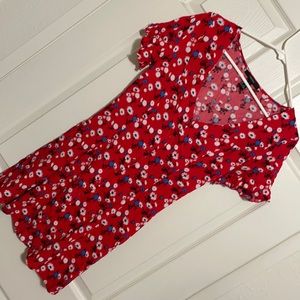 Red button down dress